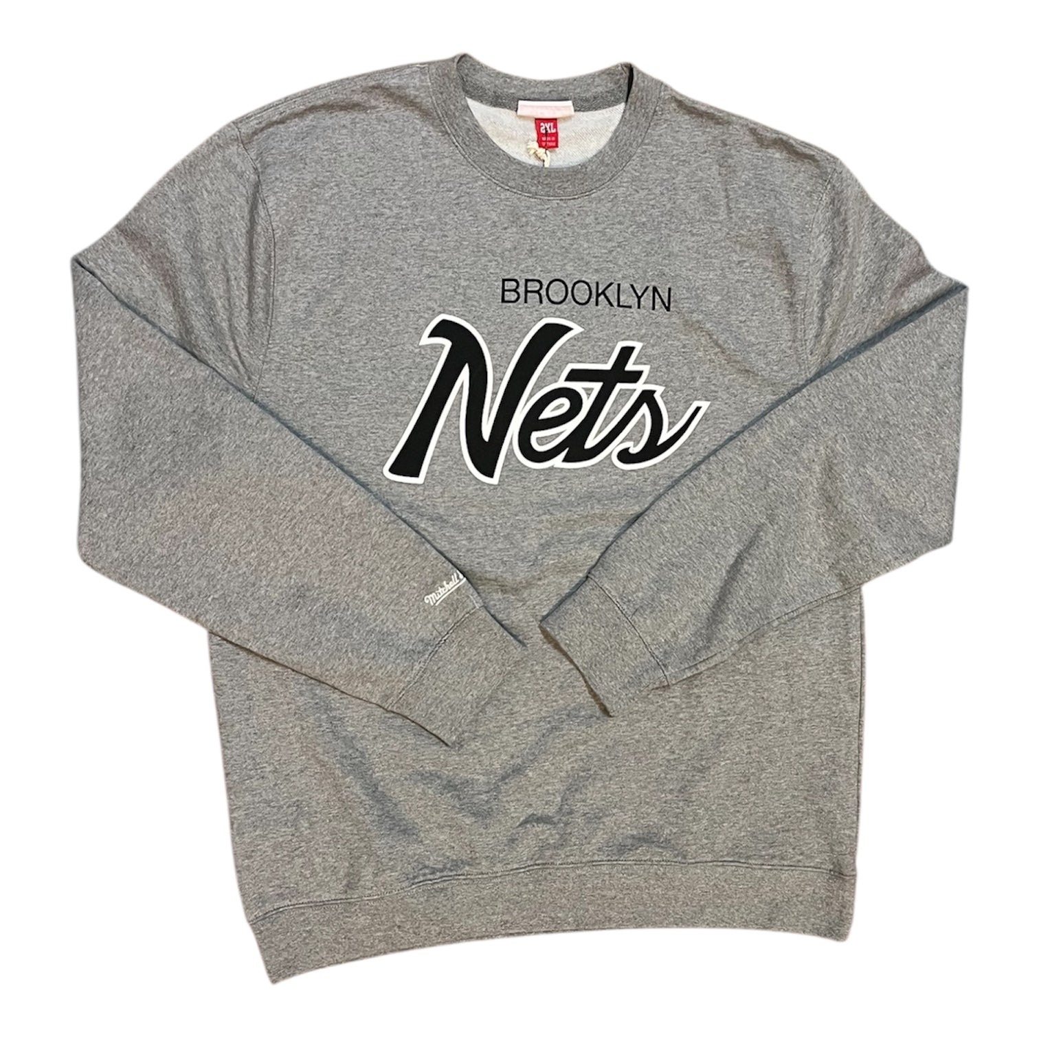 Mitchell & Ness Brooklyn Nets Team Script Grey Sweatshirt