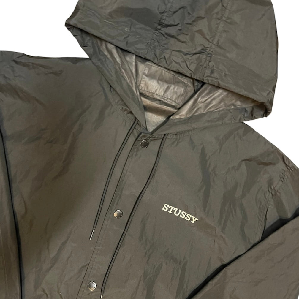 Stussy Long Coach Hooded Black Jacket