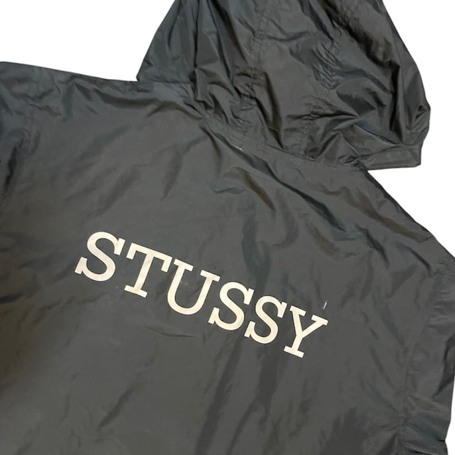 Stussy Long Coach Hooded Black Jacket
