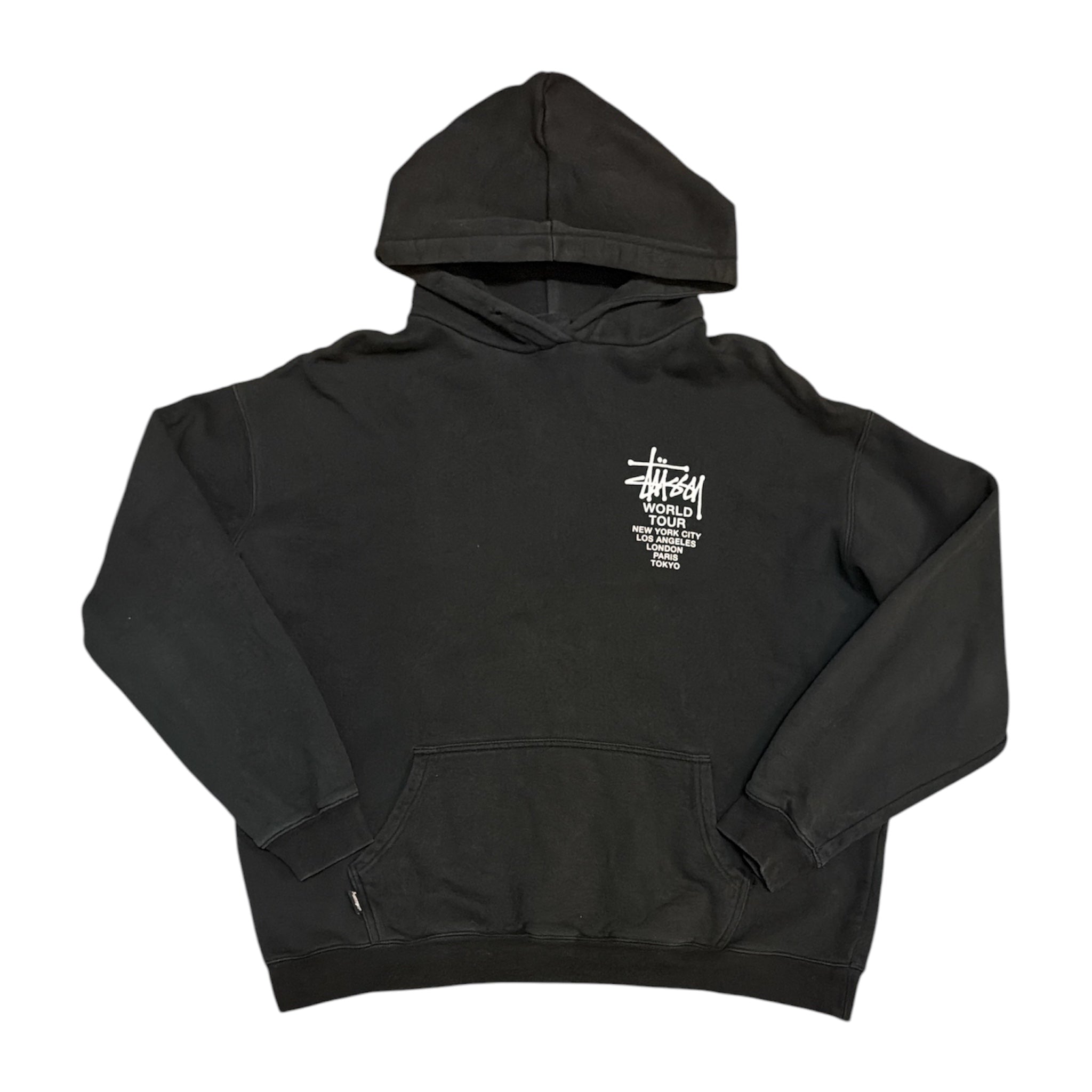 Stussy World Tour Black White Hoodie
