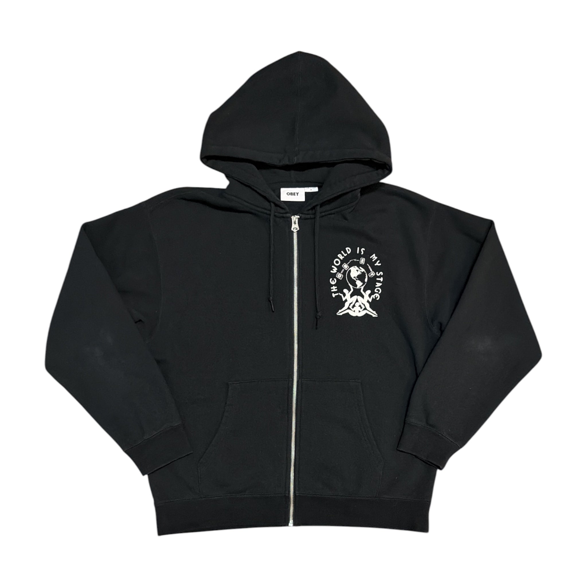 Obey The World Is My Stage Black Full Zip Hoodie