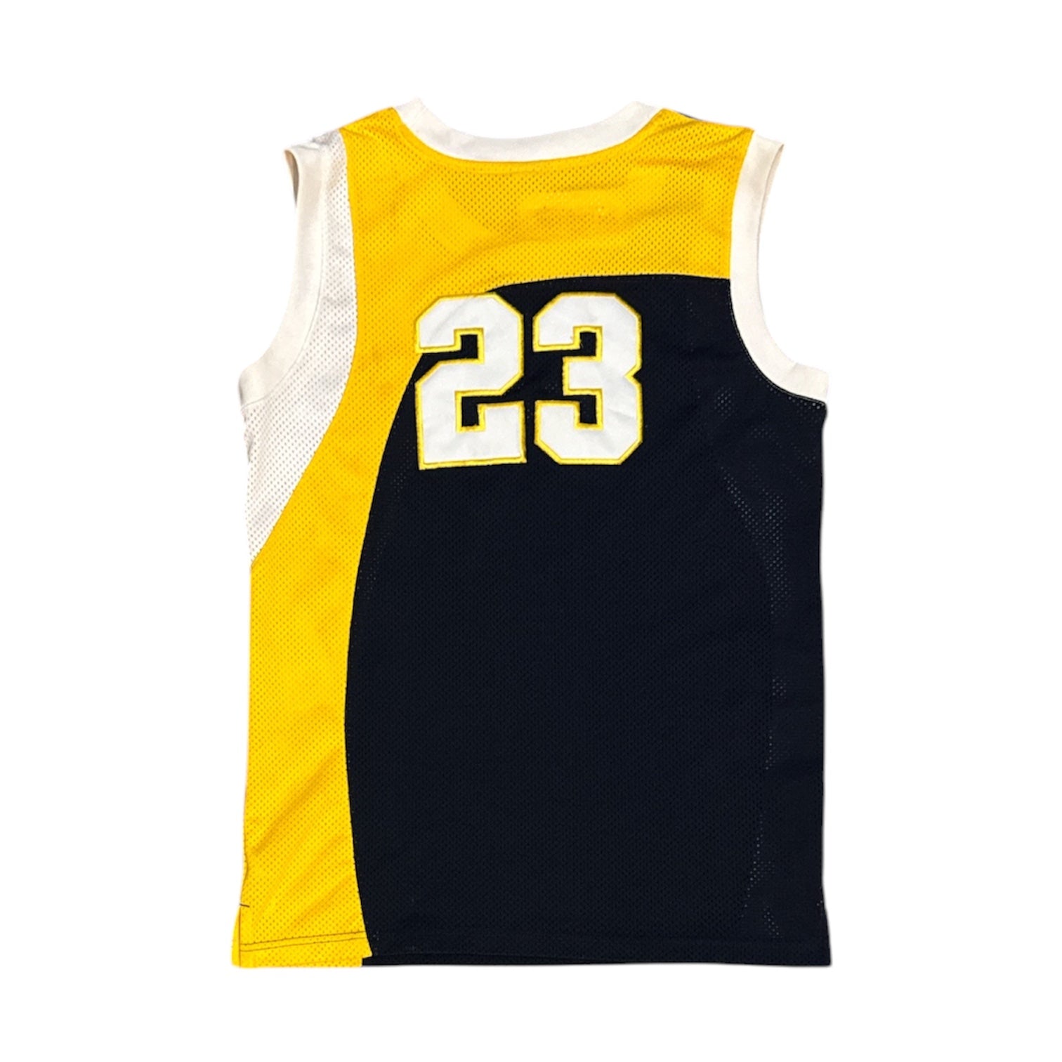 Jordan Mesh Yellow Navy Basketball Jersey