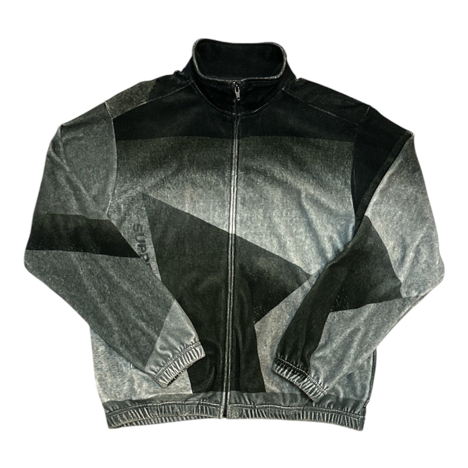 Supreme SS23 Geo Velour Black Track Jacket