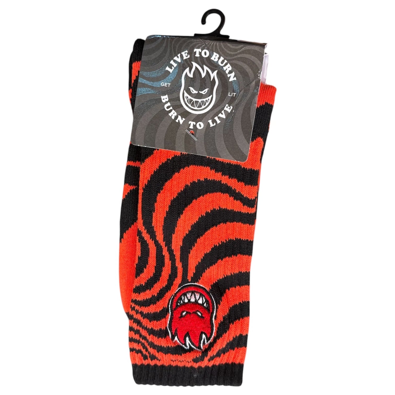 Spitfire Live To Burn Red Swirl Socks