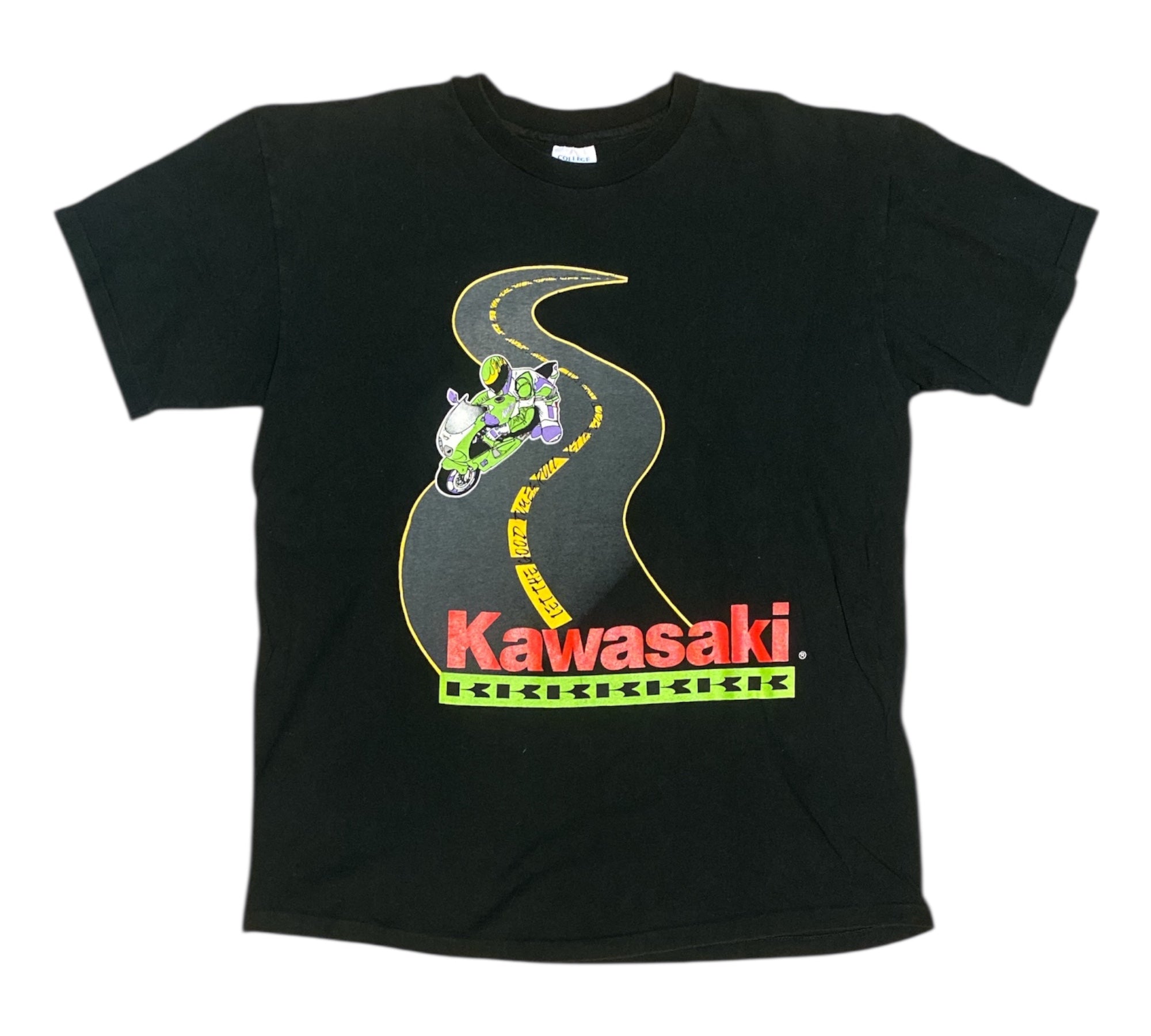 Vintage Kawasaki Motorcycle Black Tshirt