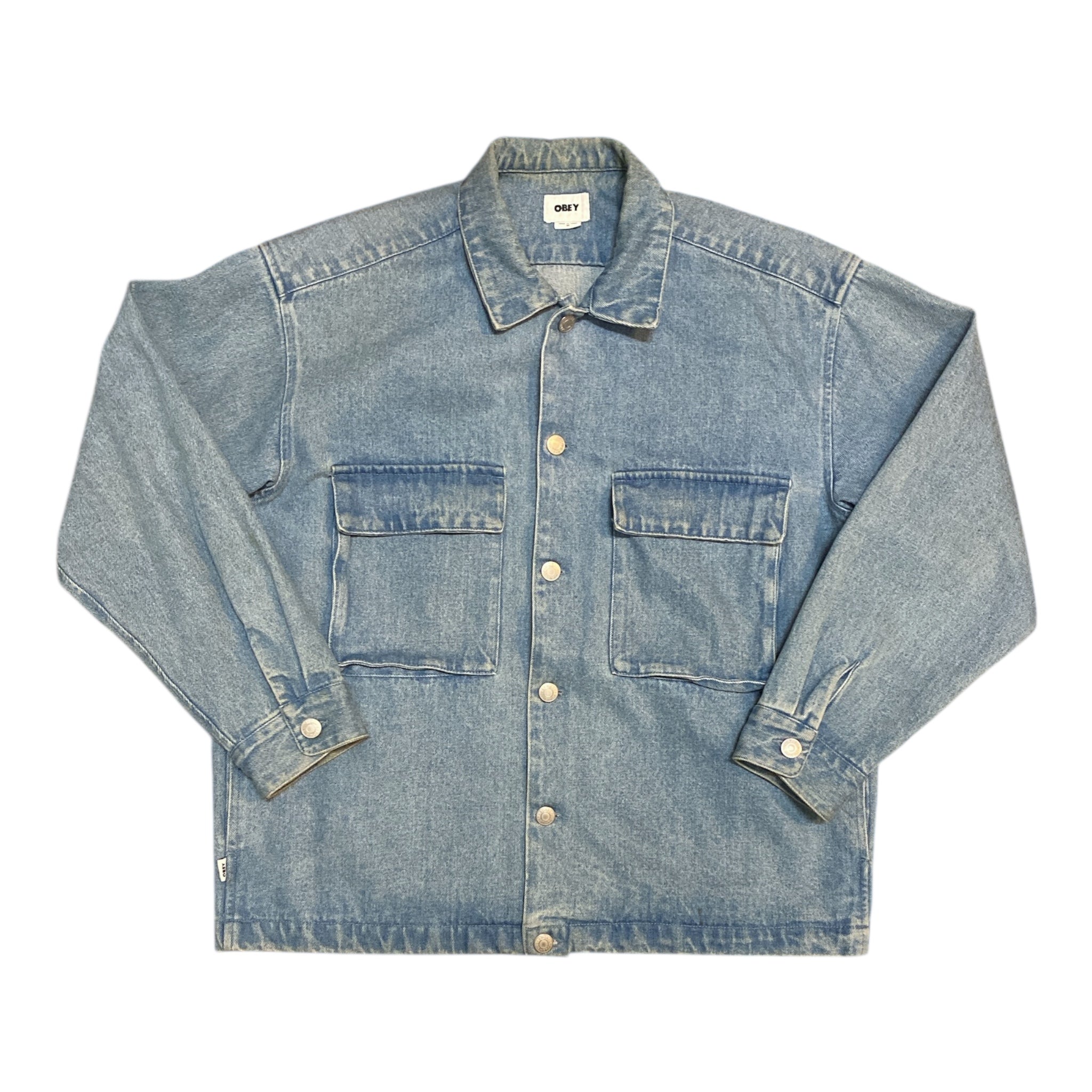 Obey Light Blue Denim Overshirt Jacket