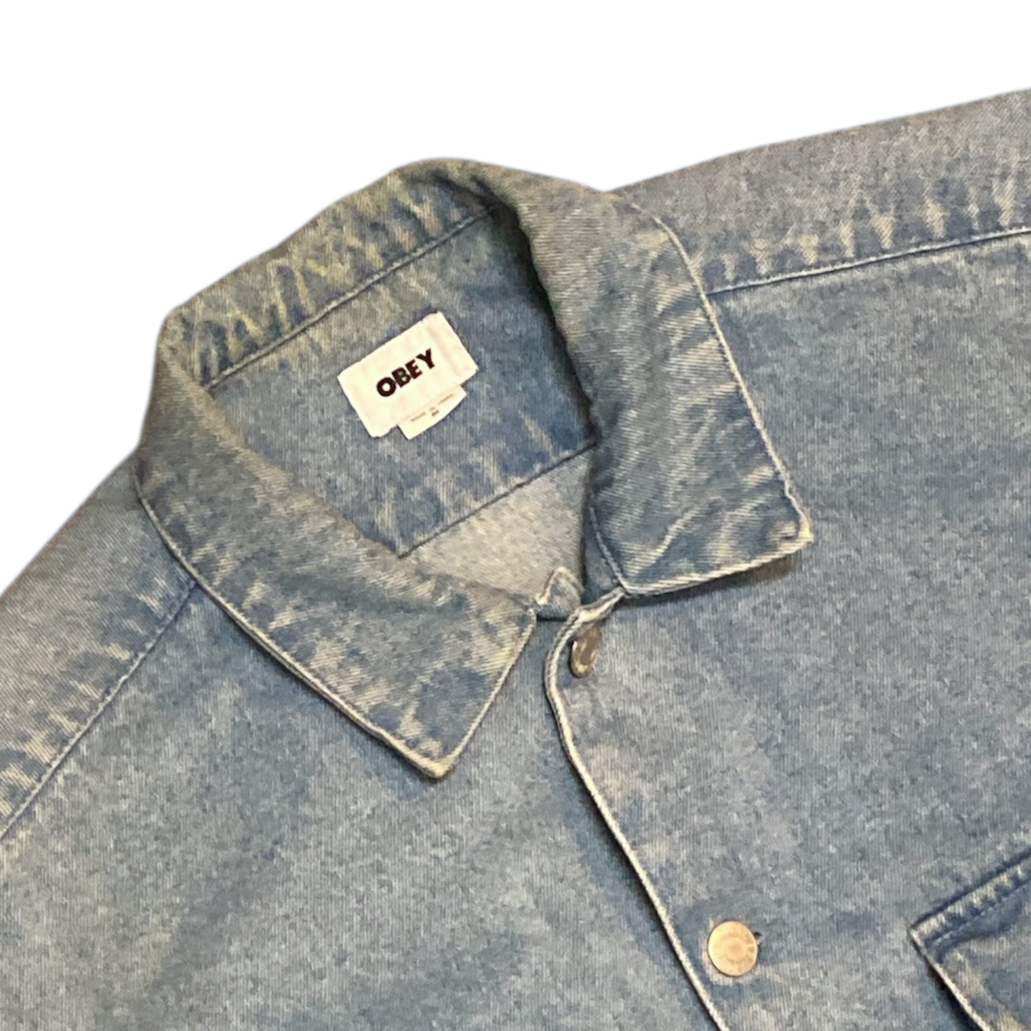Obey Light Blue Denim Overshirt Jacket