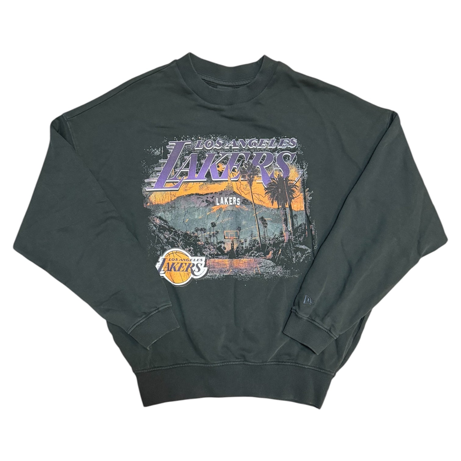 New Era Los Angeles Lakers Washed Black Sweatshirt