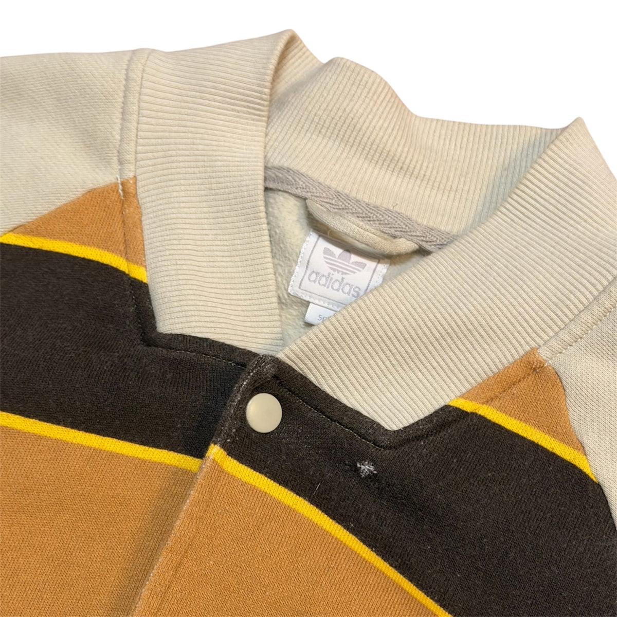 Vintage Adidas Striped Brown Beige Cardigan Jacket (Sample)