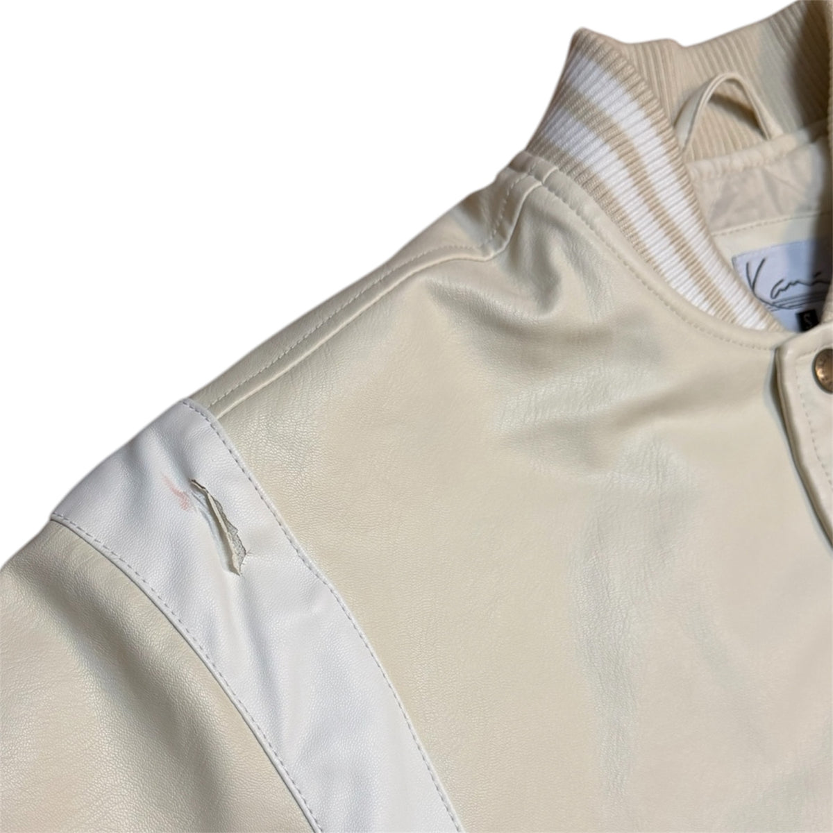 Karl Kani Cream White Varsity Jacket