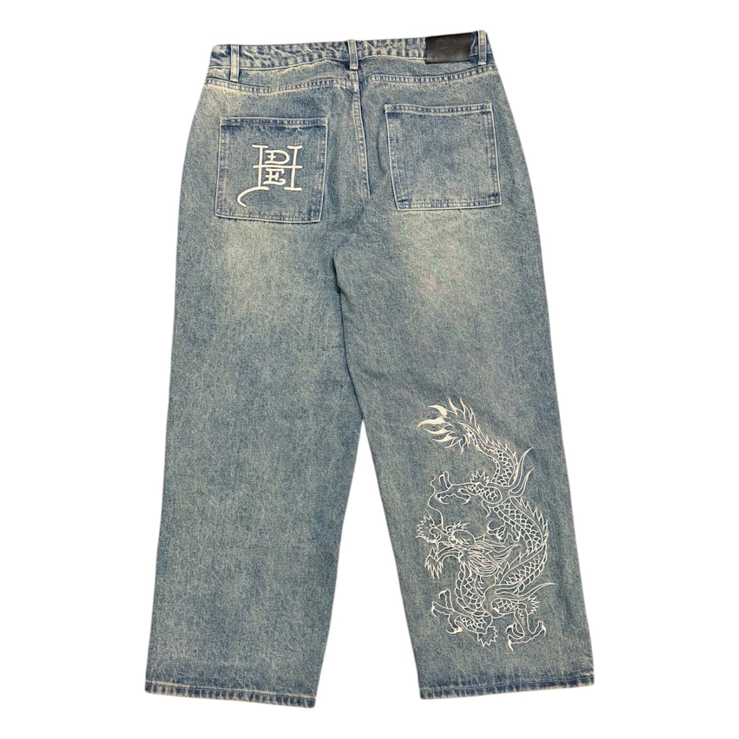 Ed Hardy UO Exlusive Double Knee Blue Jeans