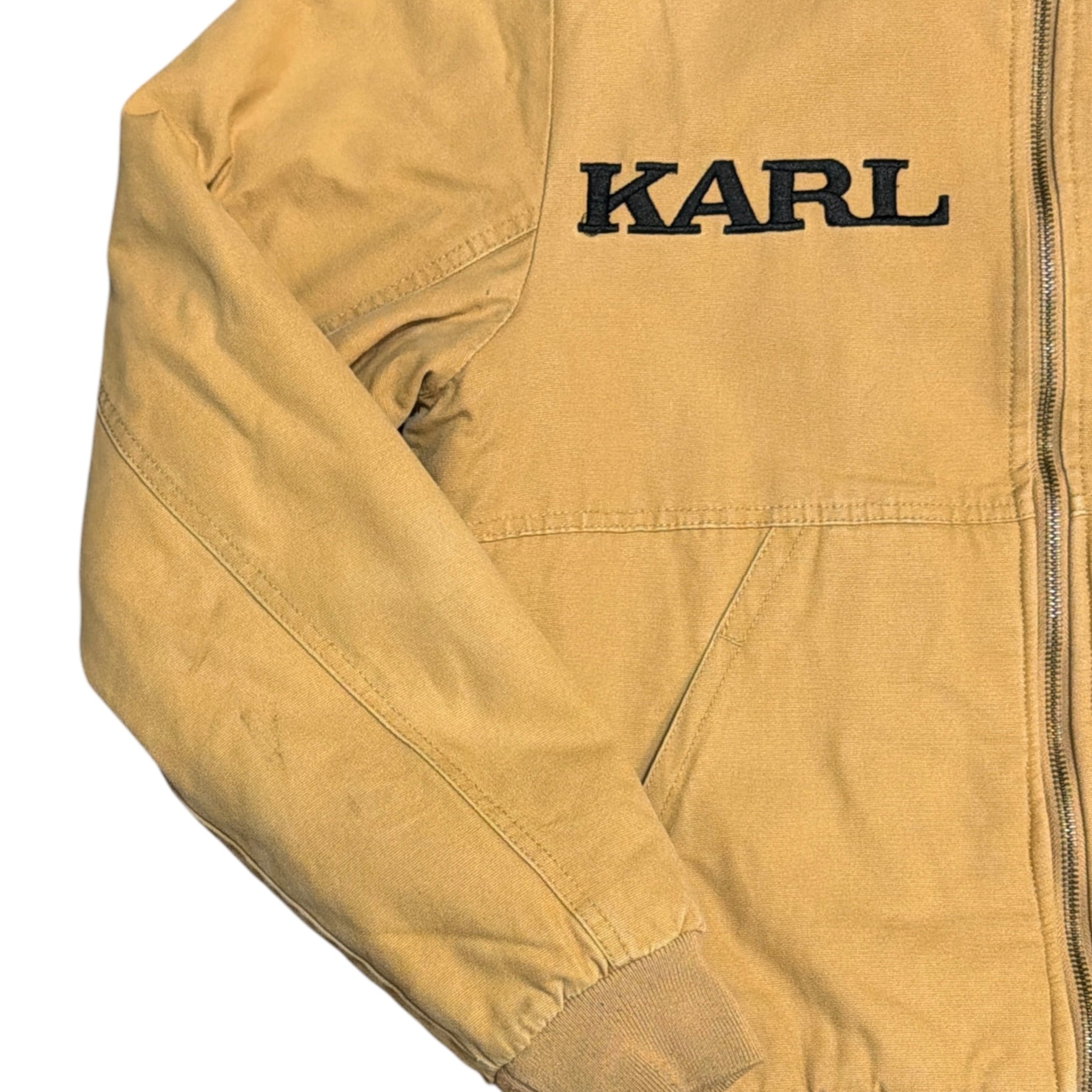Karl Kani Hooded Sherpa Beige Canvas Jacket