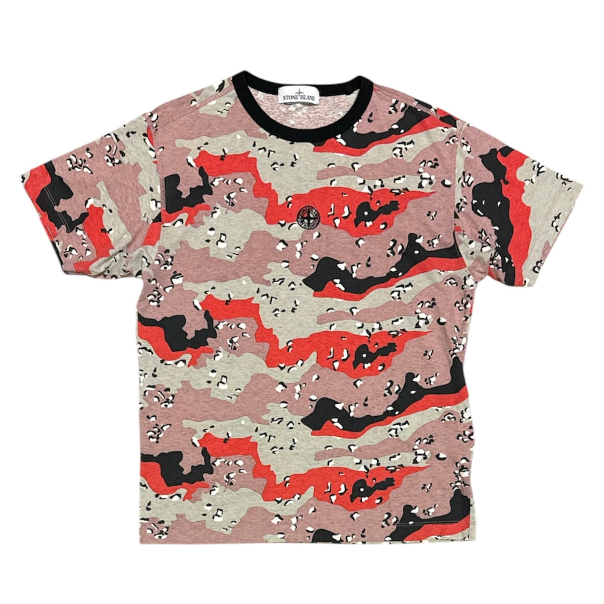 Stone Island SS20 Red Grey Desert Camo Tshirt