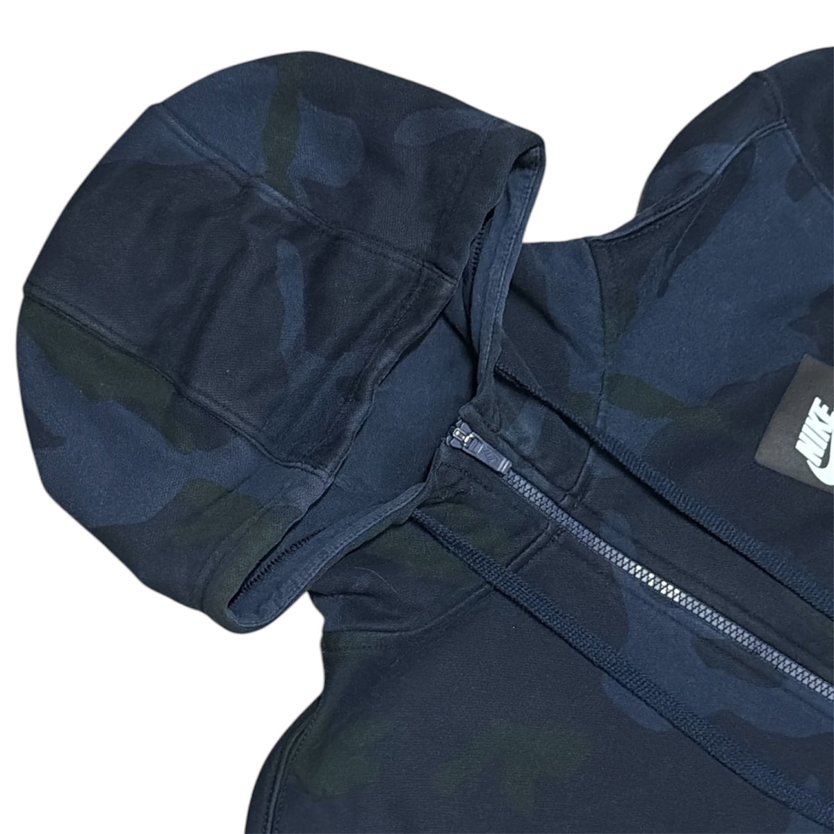 Nike Navy Green Camo Full-Zip Hoodie