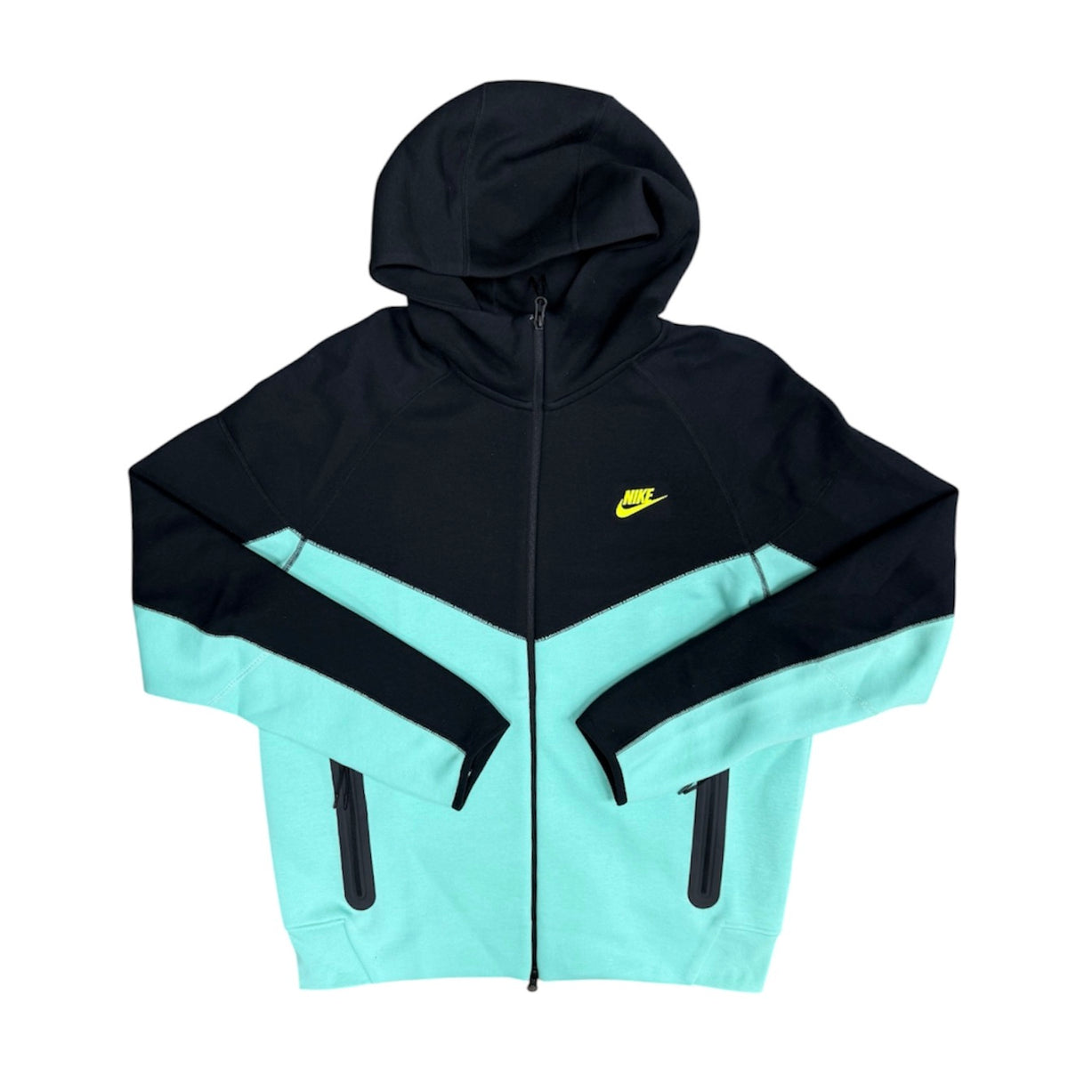 Nike Tech Fleece Black Teal Full Zip Hoodies