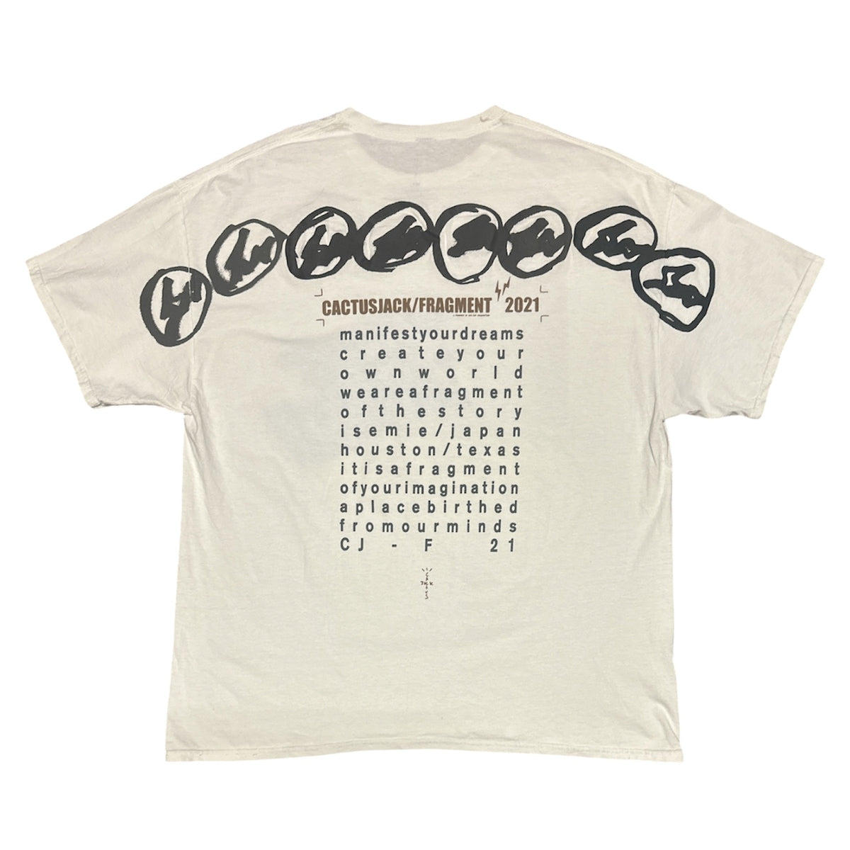 Travis Scott SS21 Cactus Jack for Fragment Manifest White Tshirt