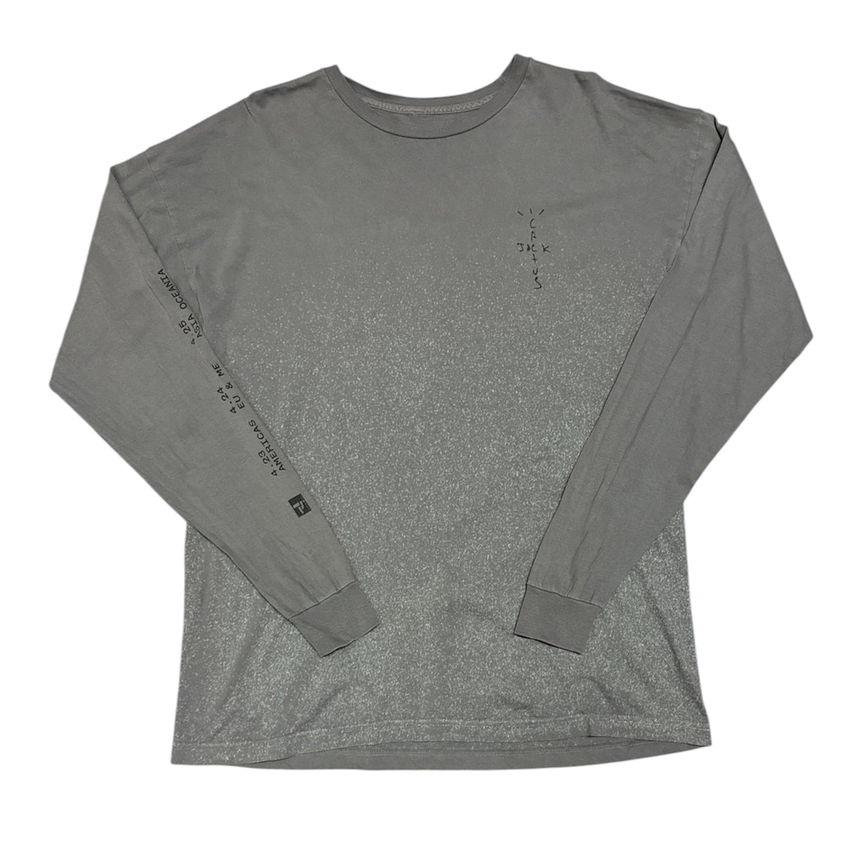 Travis Scott SS20 Back Bling Washed Grey Long Sleeve