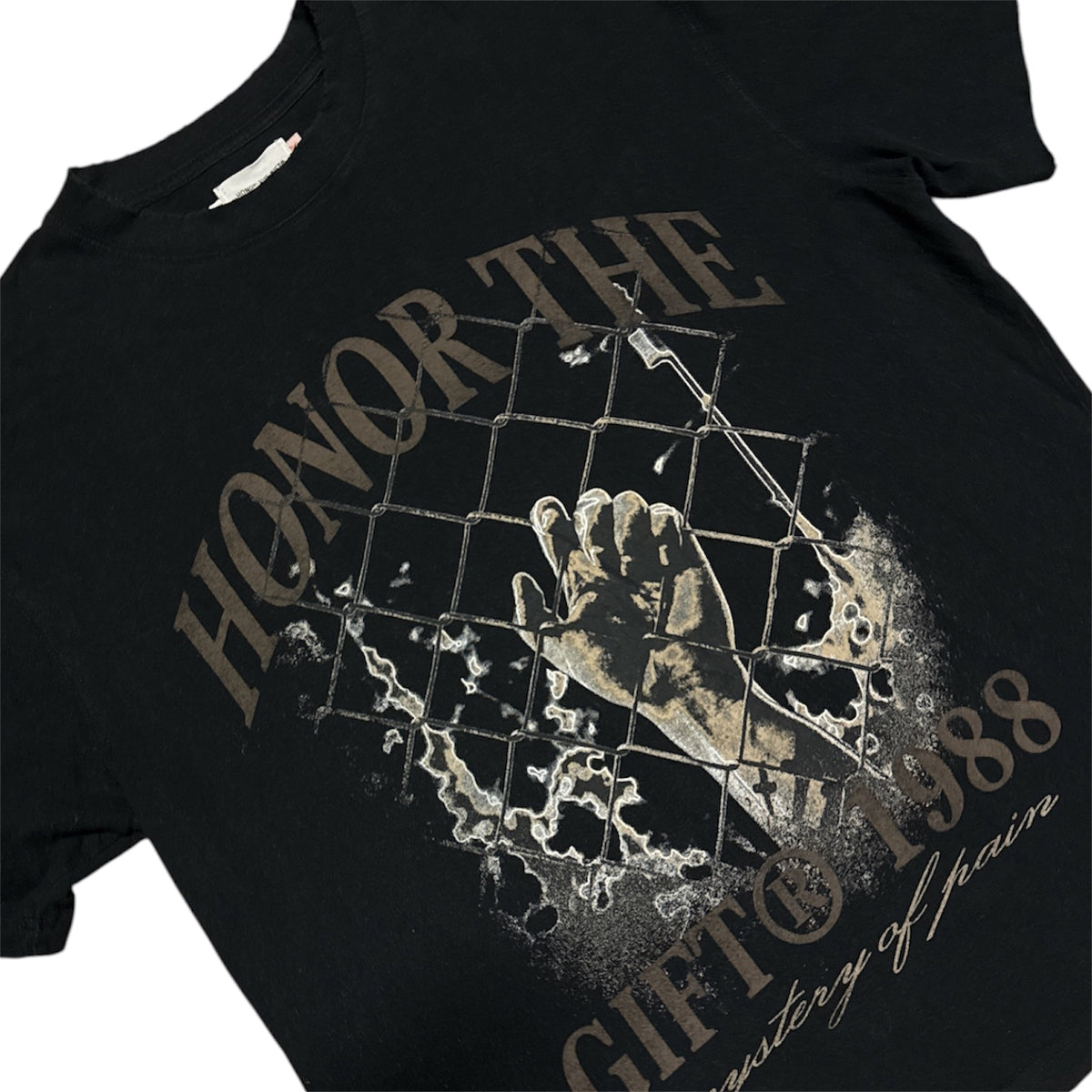 Honor the Gift Mystery Of Pain Distressed Black Tshirt