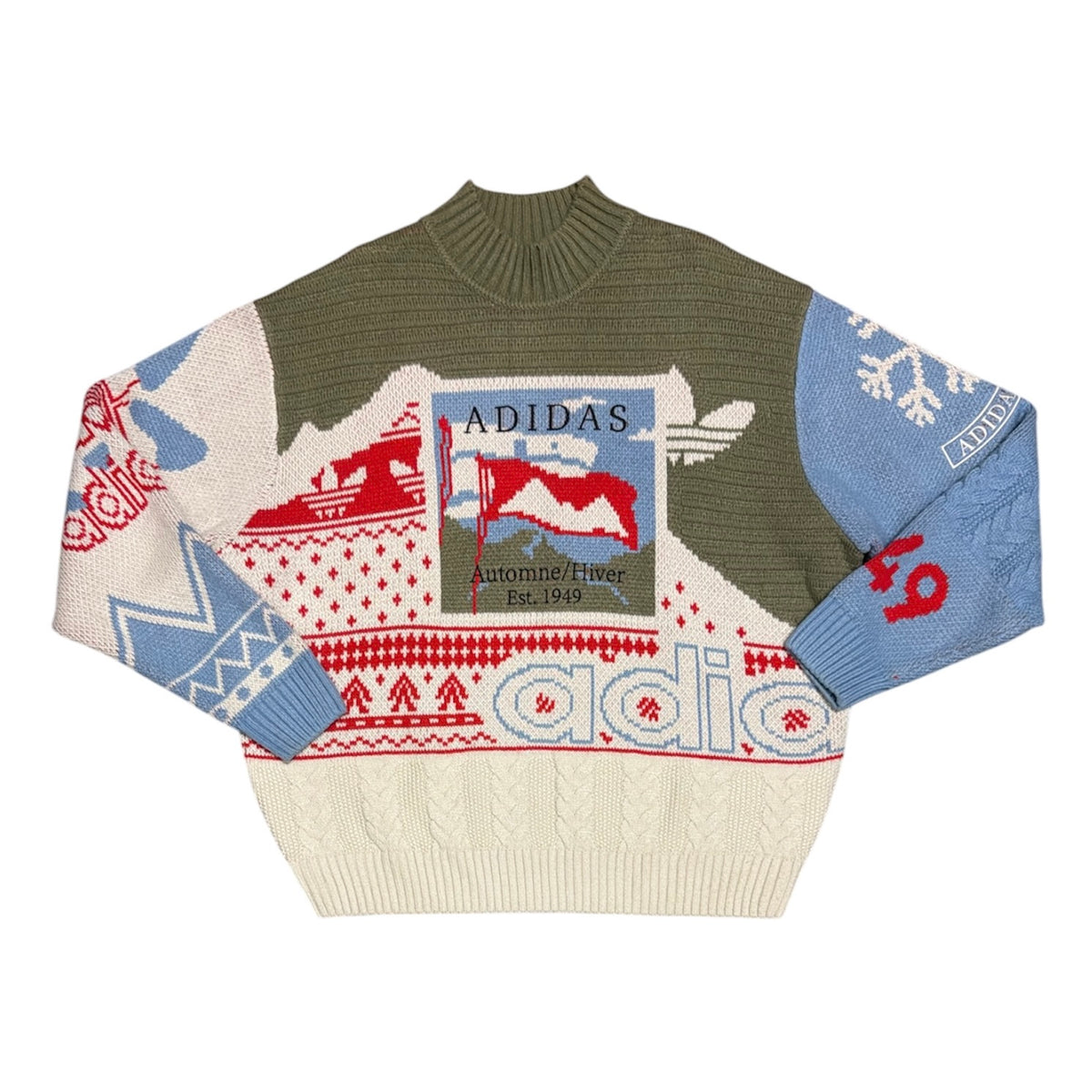 Adidas White Christmas Knitted Sweatshirt