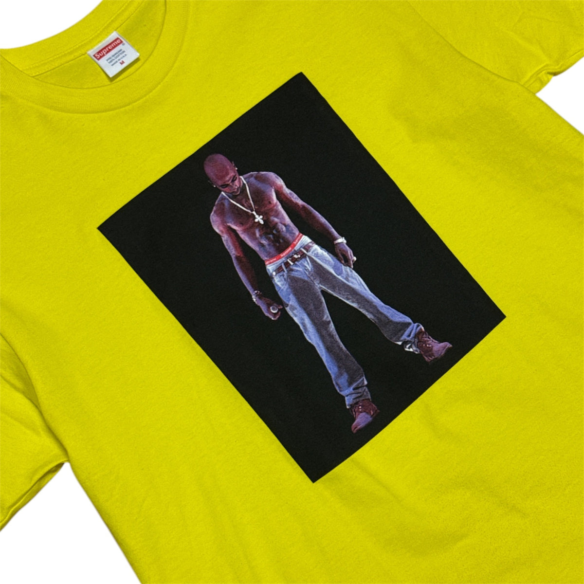 Supreme SS20 Tupac Hologram Yellow Tshirt