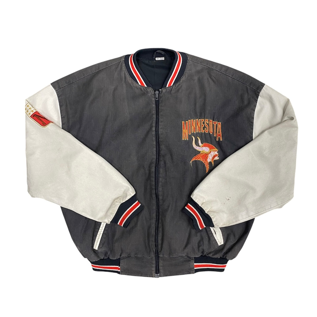 Minnesota Vikings Grey White Varsity Jacket