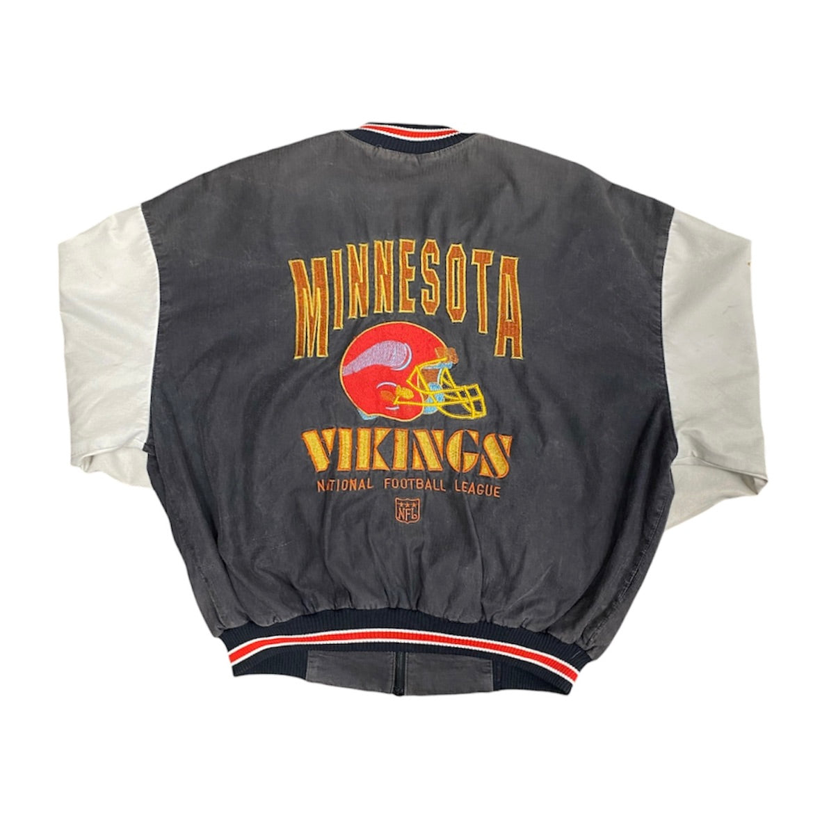 Minnesota Vikings Grey White Varsity Jacket