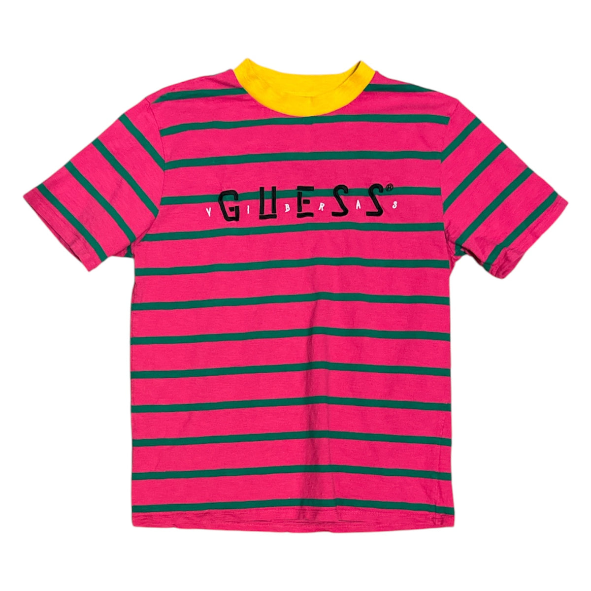 Guess x J-Balvin Vibras Hot Pink Striped Tshirt