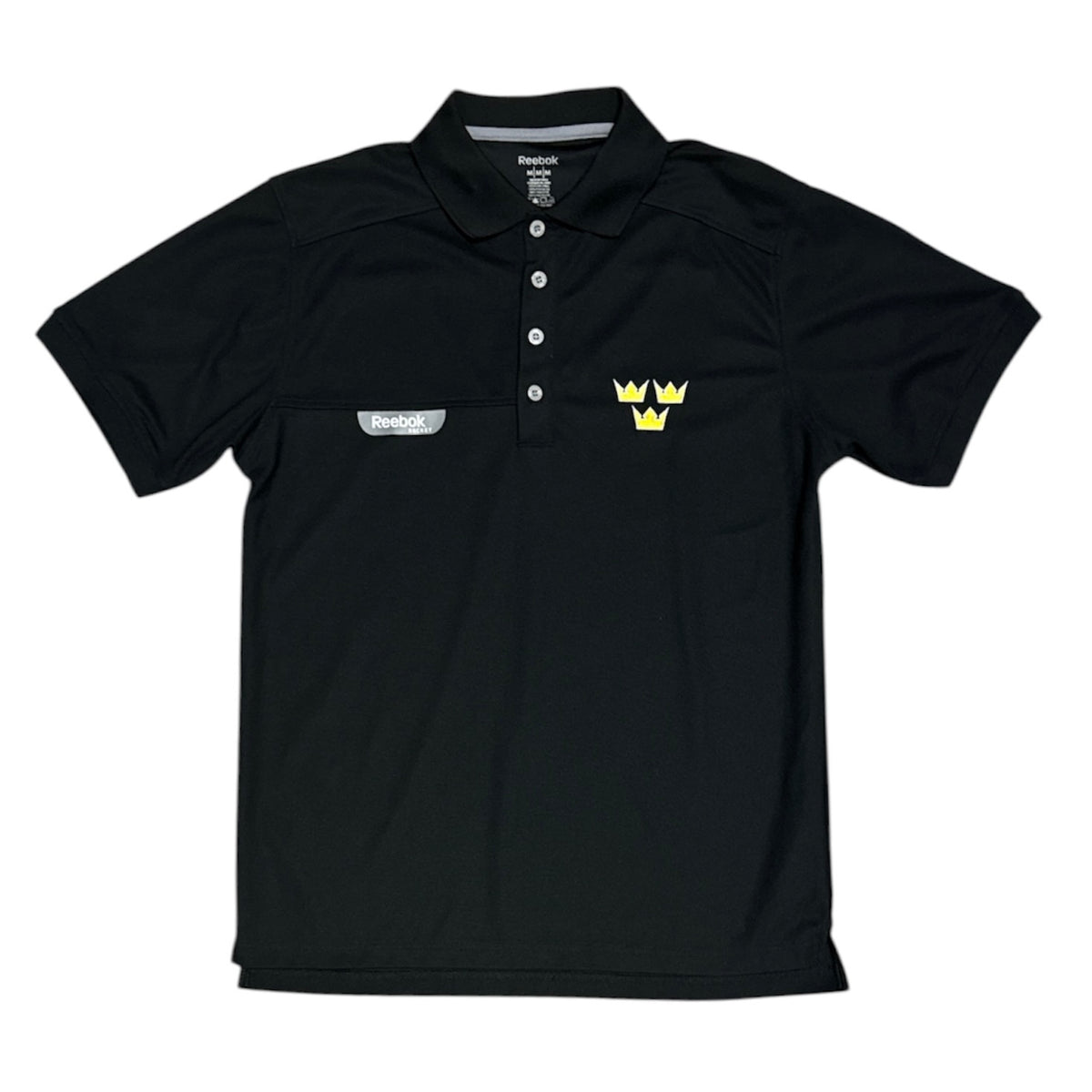 Reebok Hockey Sweden Tre Kronor Black Polo Shirt