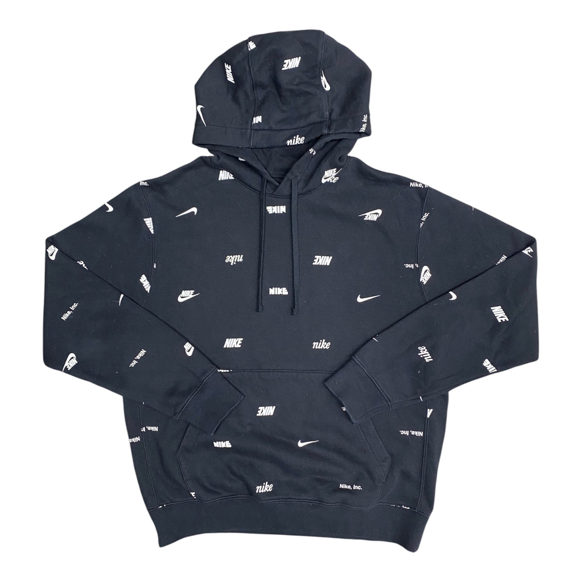 Nike Sportswear Club Fleece Black White Allover Print Hoodie