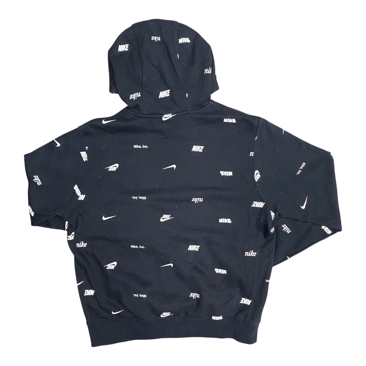 Nike Sportswear Club Fleece Black White Allover Print Hoodie