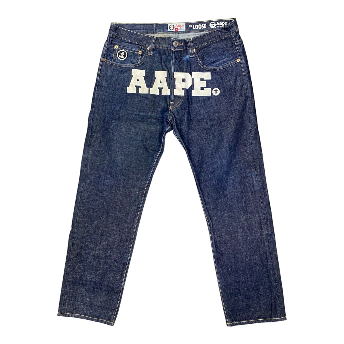 AApe By A Bathing Ape Loose Navy Denim Jeans