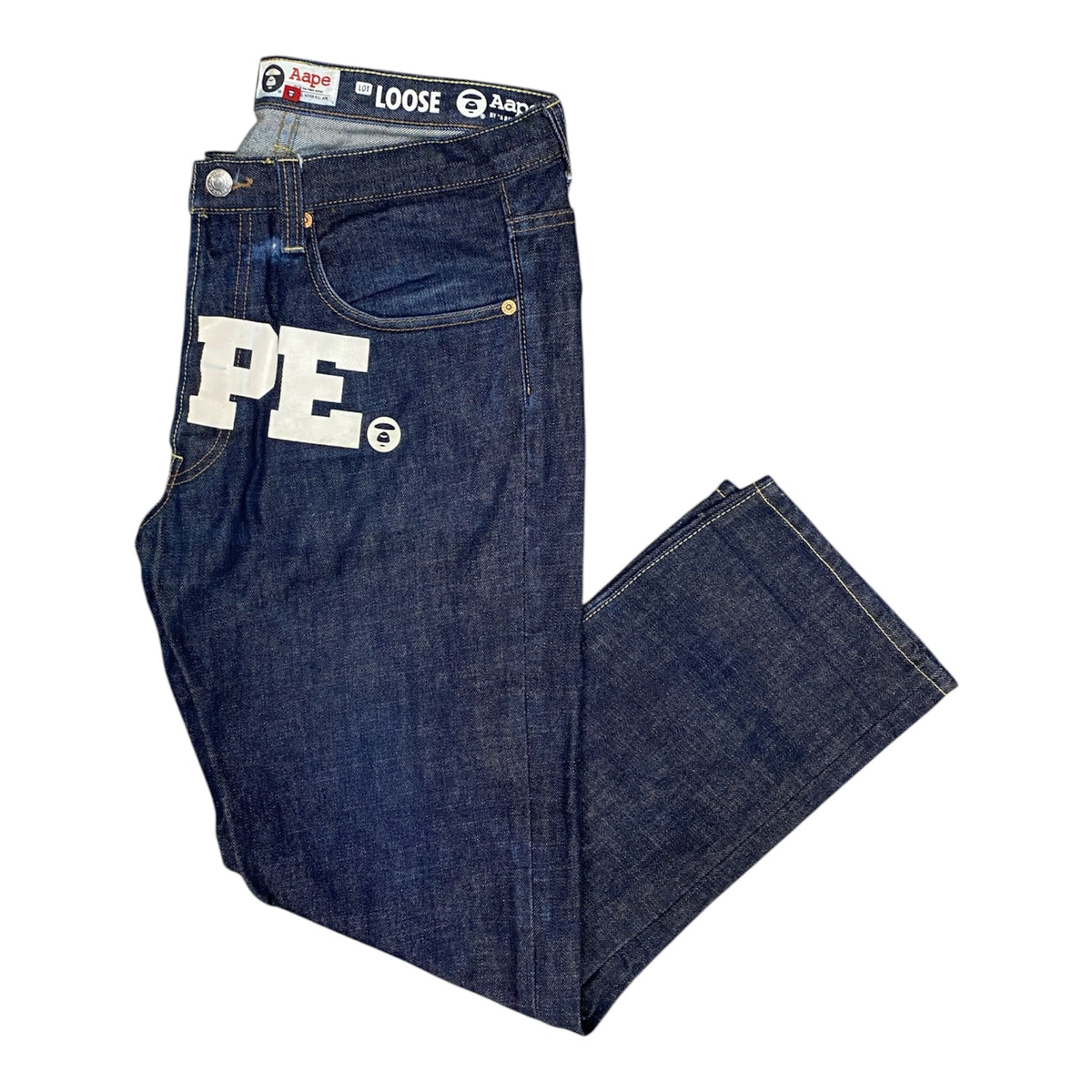 AApe By A Bathing Ape Loose Navy Denim Jeans