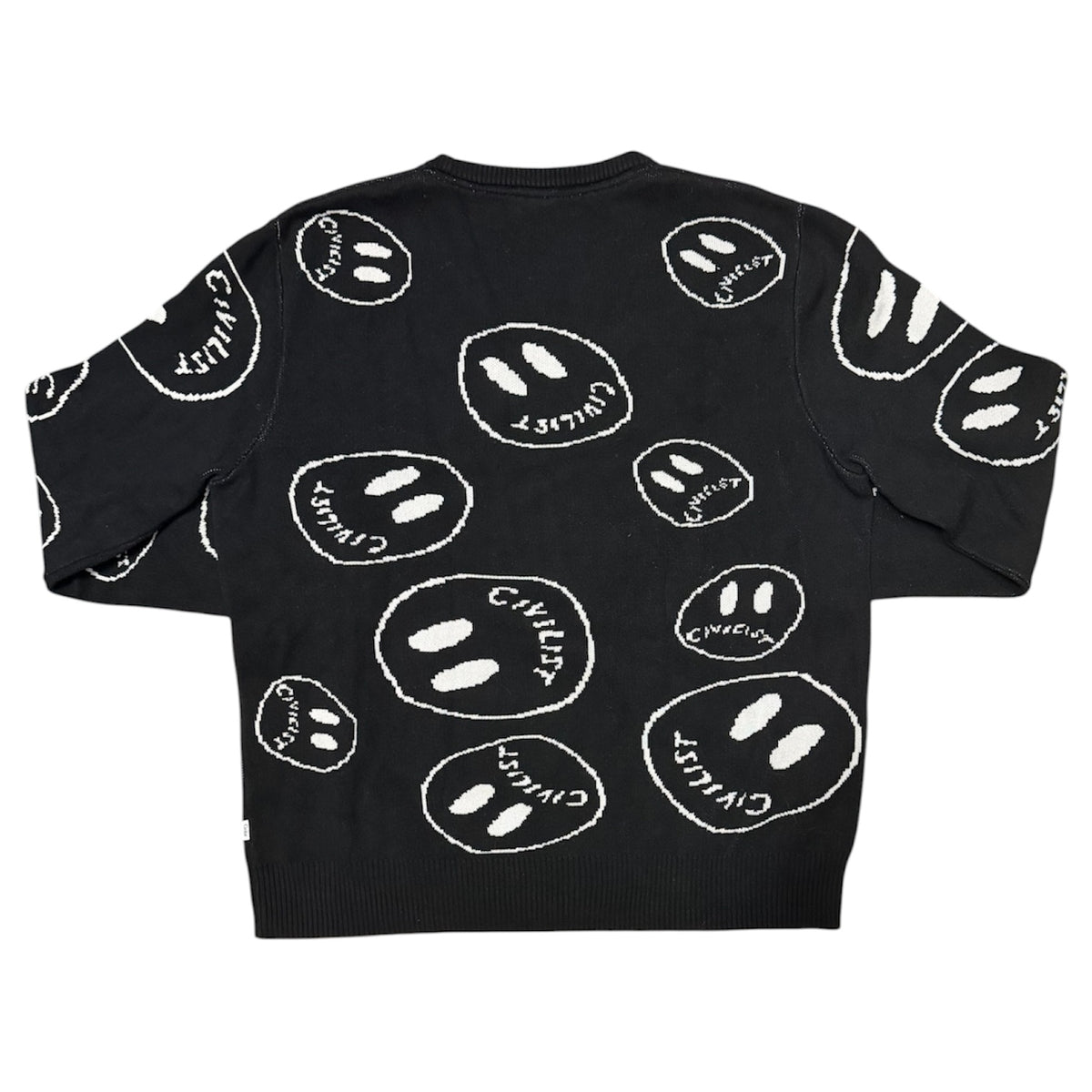 Civilist Smiler Knitted Black Sweatshirt