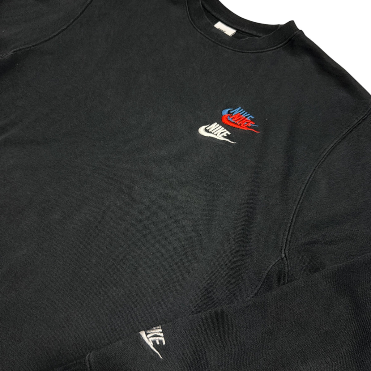 Nike Sportswear Essentials+ French Terry Black Multi Logo Sweatshirt