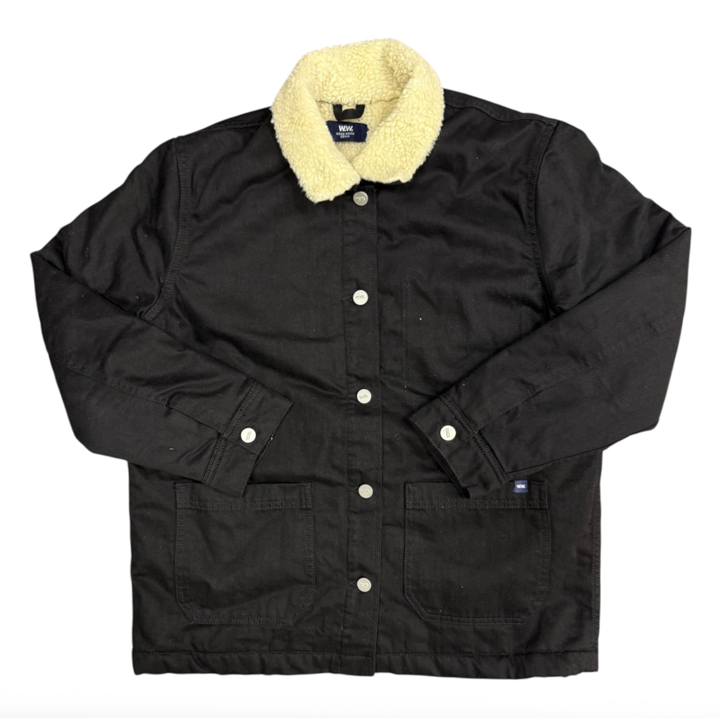 Wood Wood Denim Sad Songs Makes Me Happy Canvas Sherpa Jacket (W)