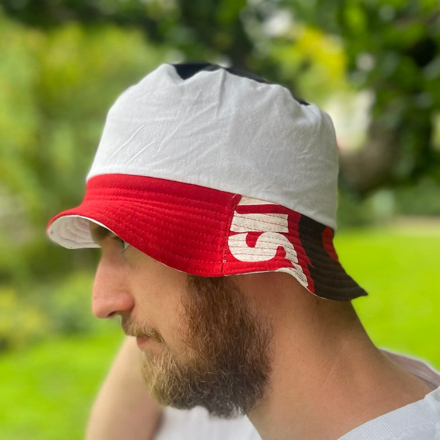 Nice Dud's White/Red Bucket Hat