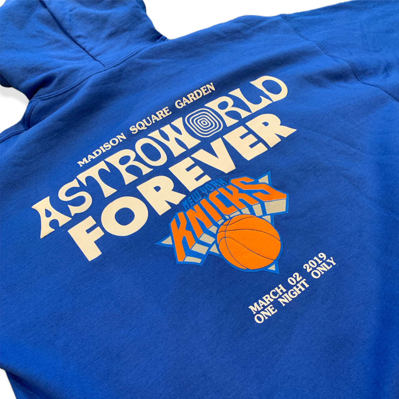 Travis Scott Astroworld MSG Knicks Hoodie Blue