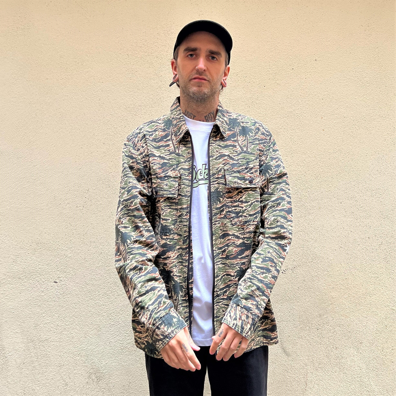 The Hundreds Tiger Camo Zip Up Overshirt