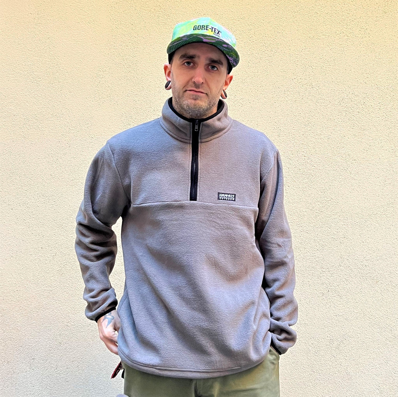 Gramicci Mock Neck Grey Fleece Pullover