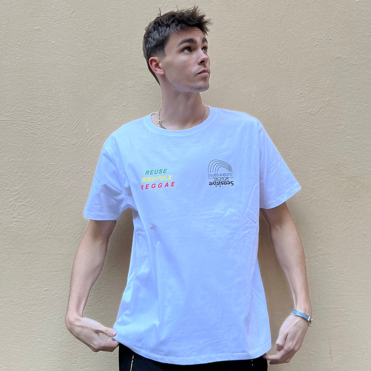 Boutique Sportif Reuse Recycle Reggae White Tshirt