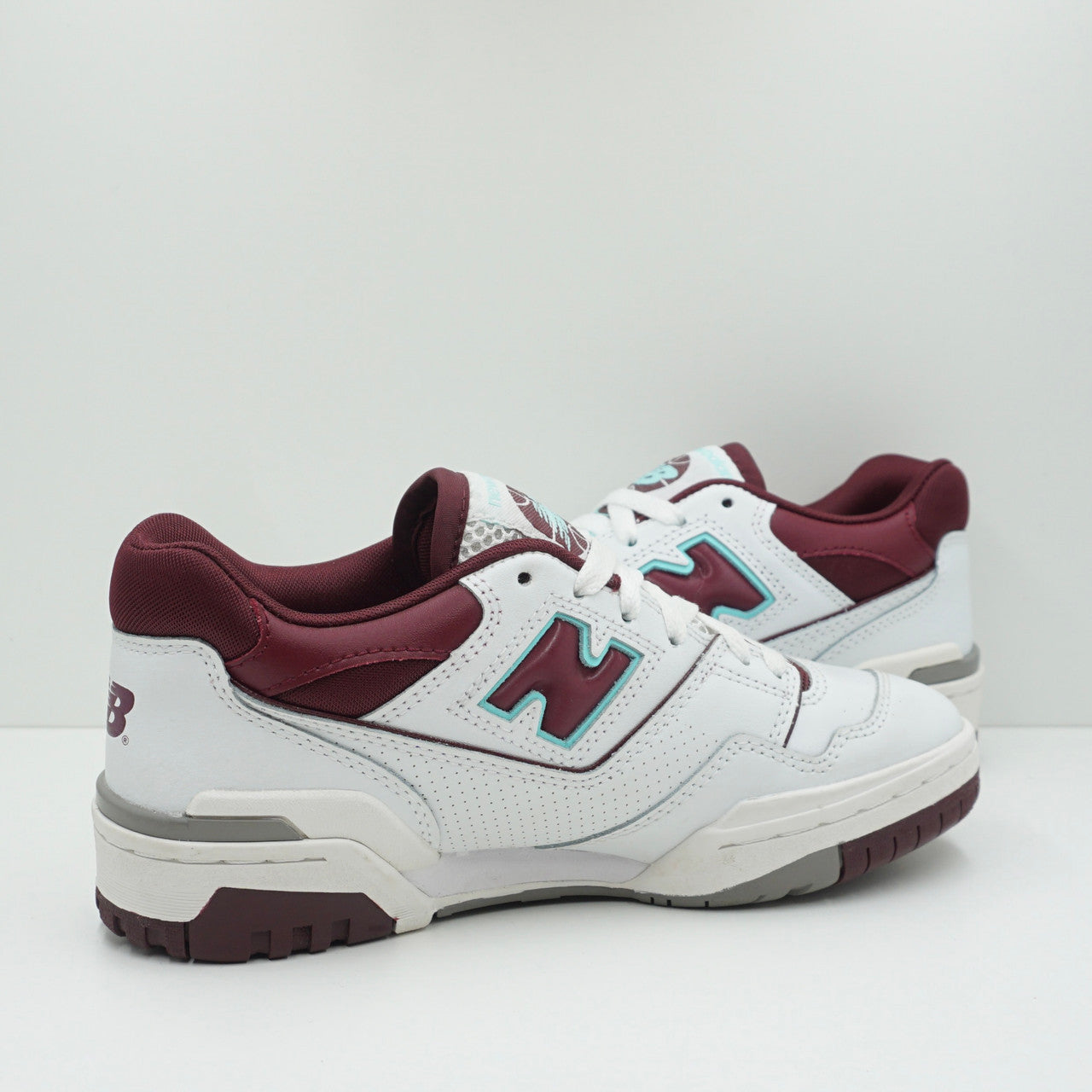 New Balance 550 White Burgundy Cyan