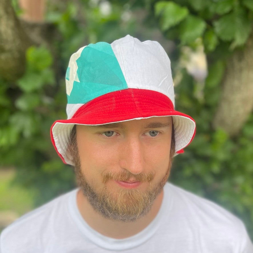 Nice Dud's White/Red Bucket Hat