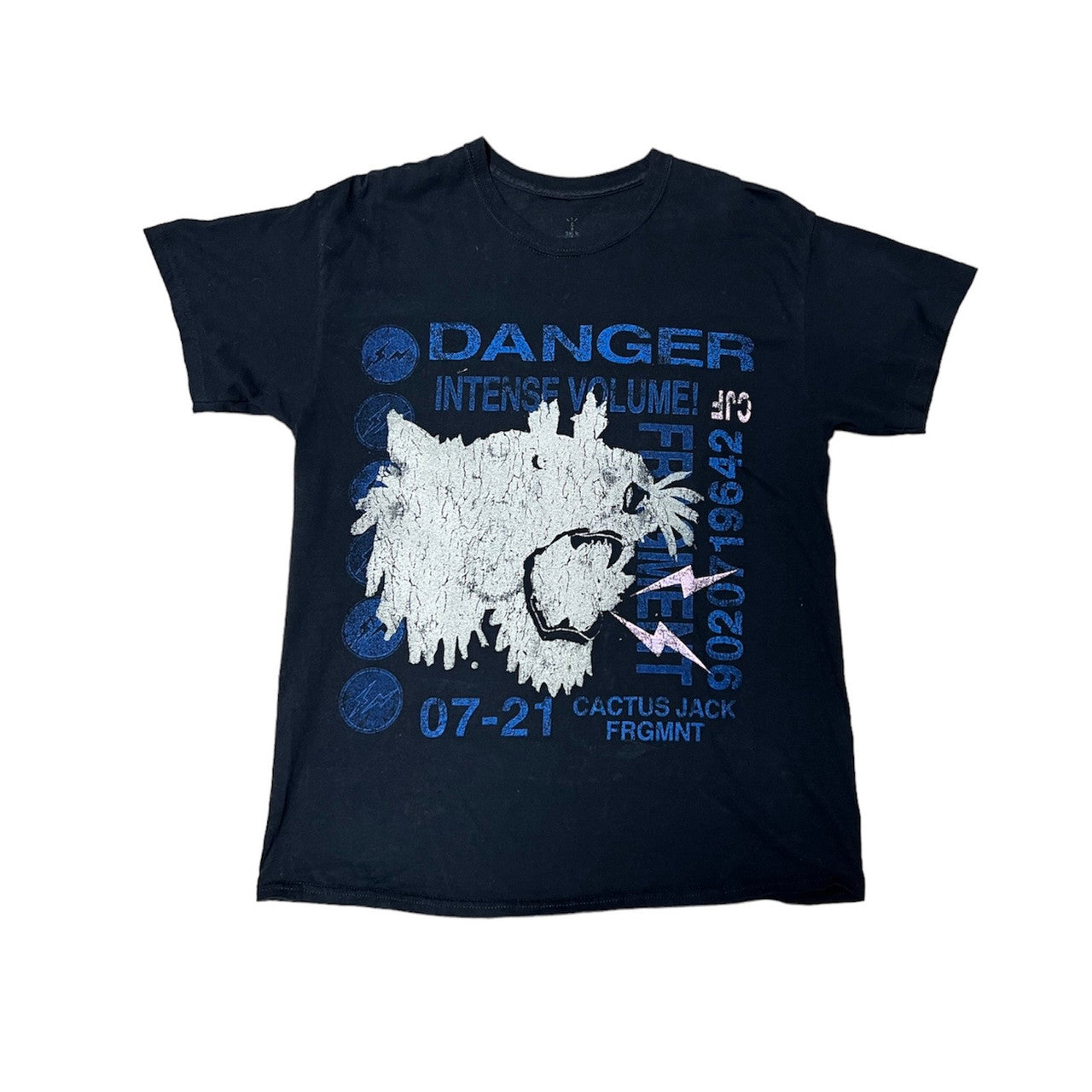 Travis Scott Cactus Jack For Fragment Danger Washed Black Tshirt