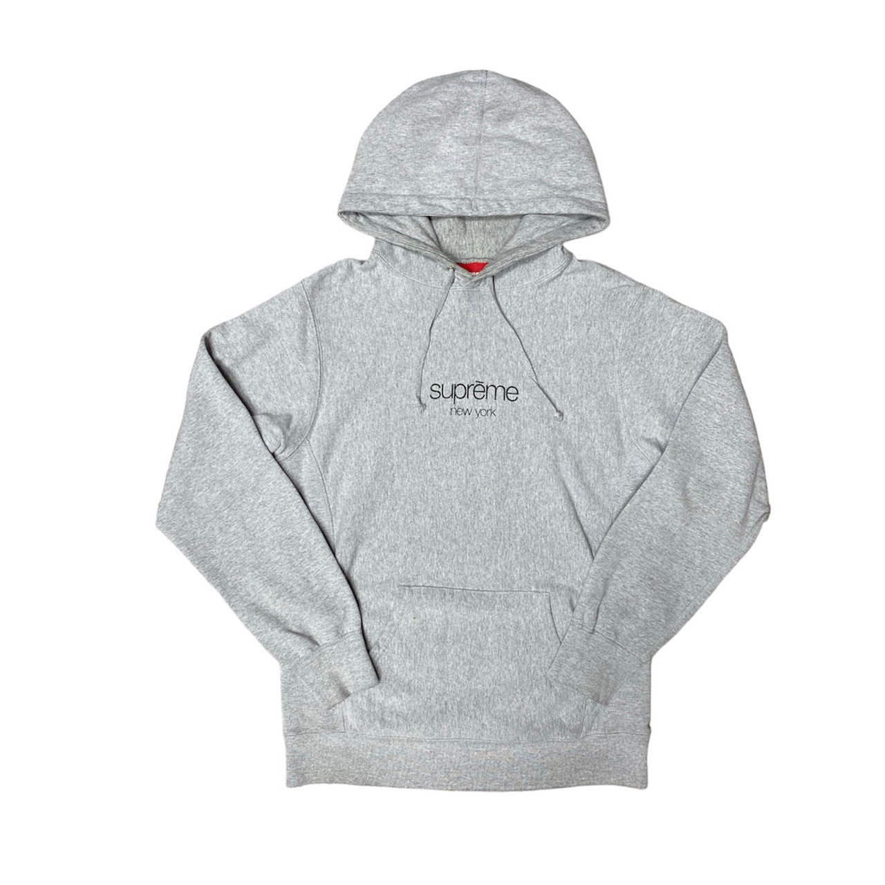 Supreme SS15 Classic Logo Hooded Sweatshirt Grey