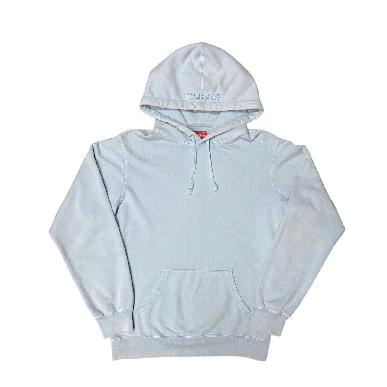 Supreme SS18 Overdyed Hooded Sweatshirt Light Blue