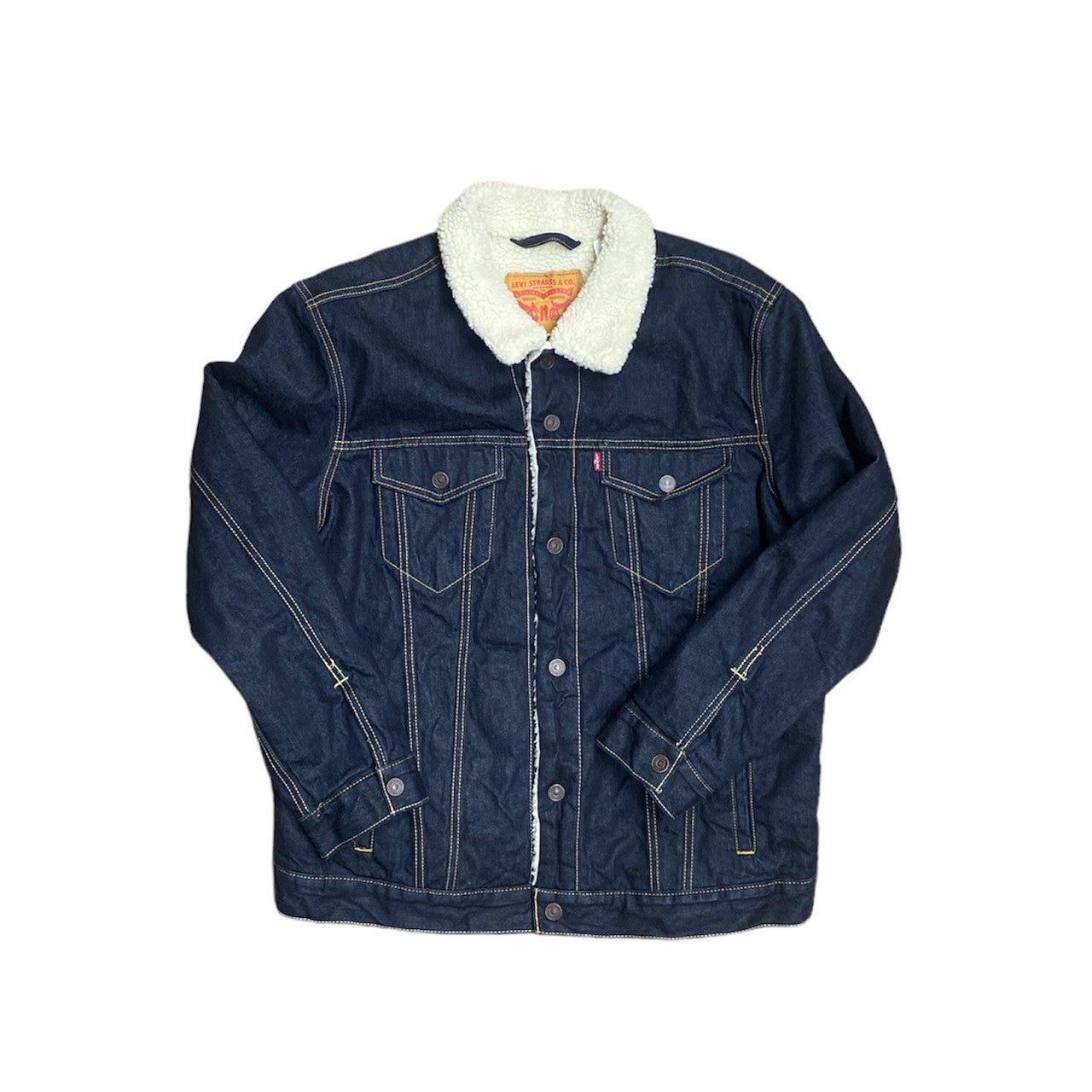 Levis Blue Denim Sherpa Trucker Jacket