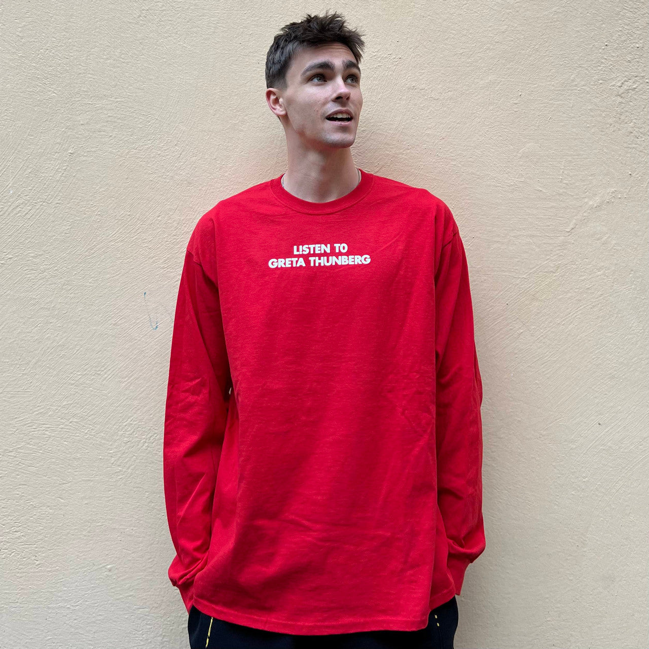 Listen To Greta Thunberg Red Longsleeve Tshirt