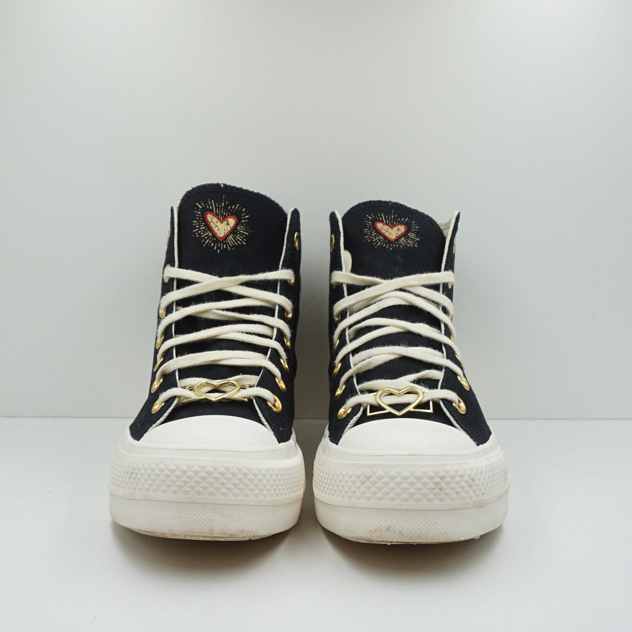 Converse CTAS Lift Platform Hearts Valentines Day Black