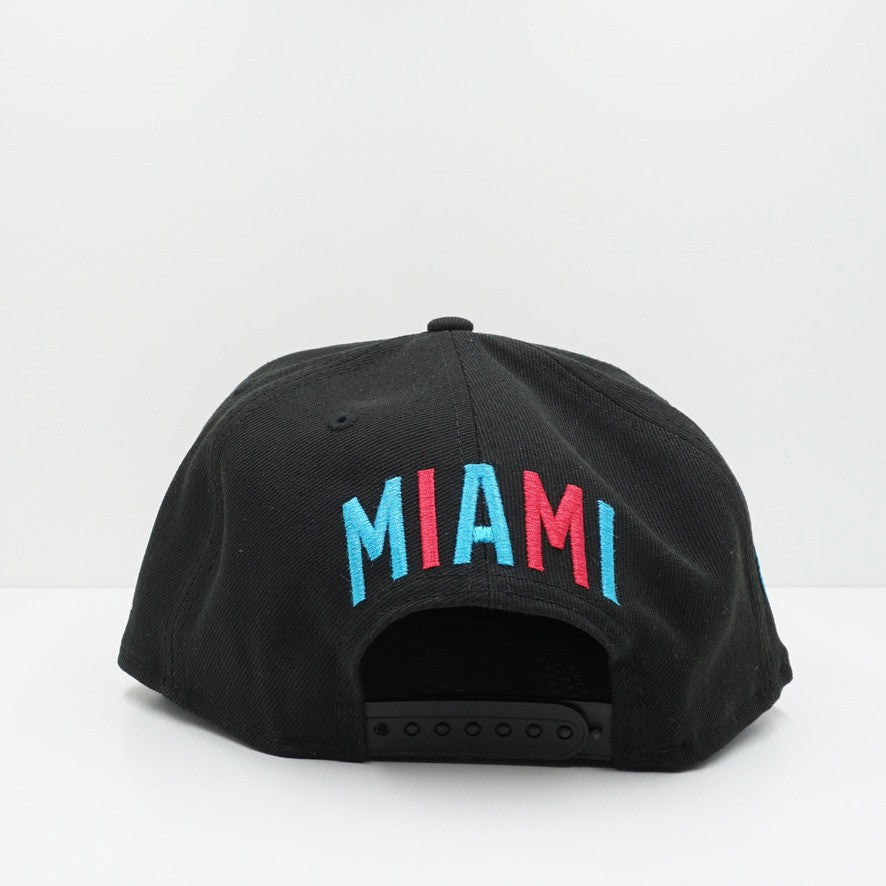 New Era Miami Heat Logo Snapback Cap