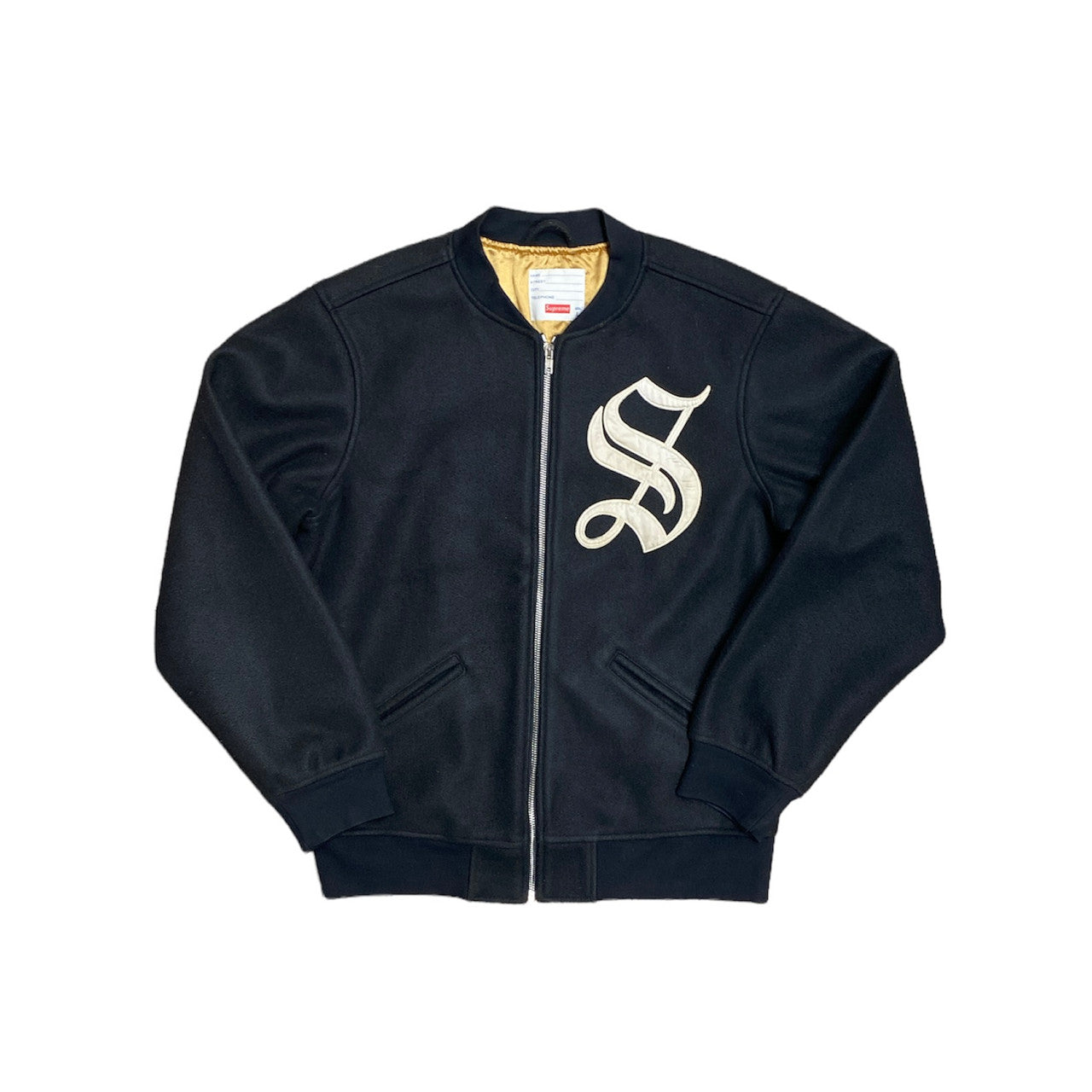 Supreme FW16 Old English Varsity Jacket Black